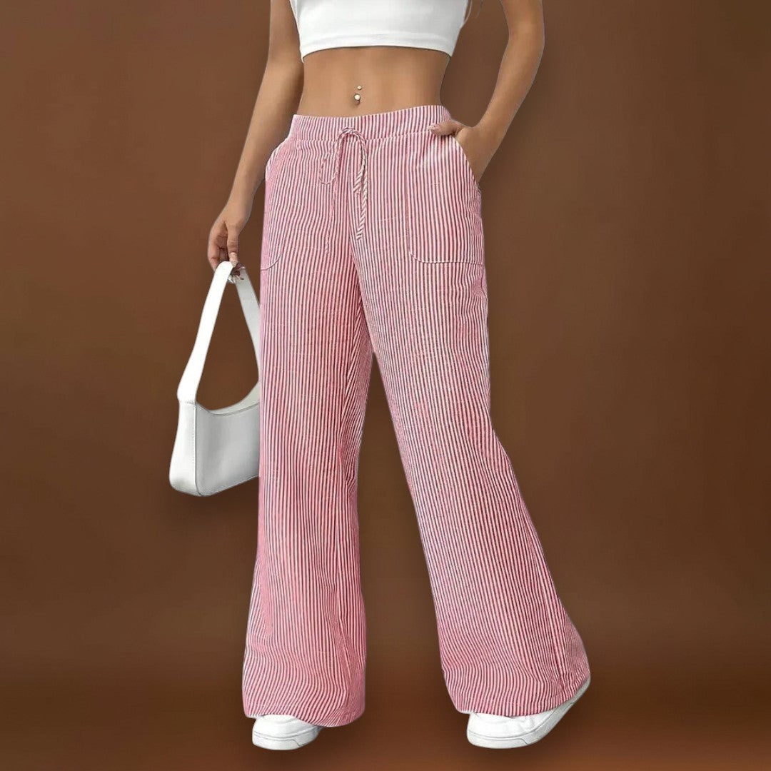 Maria - Calças largas confortáveis com detalhes elegantes