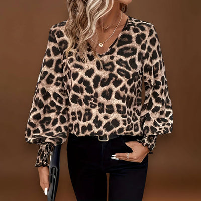 Susana - Blusa elegante com estampado de leopardo
