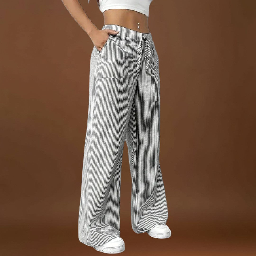 Maria - Calças largas confortáveis com detalhes elegantes