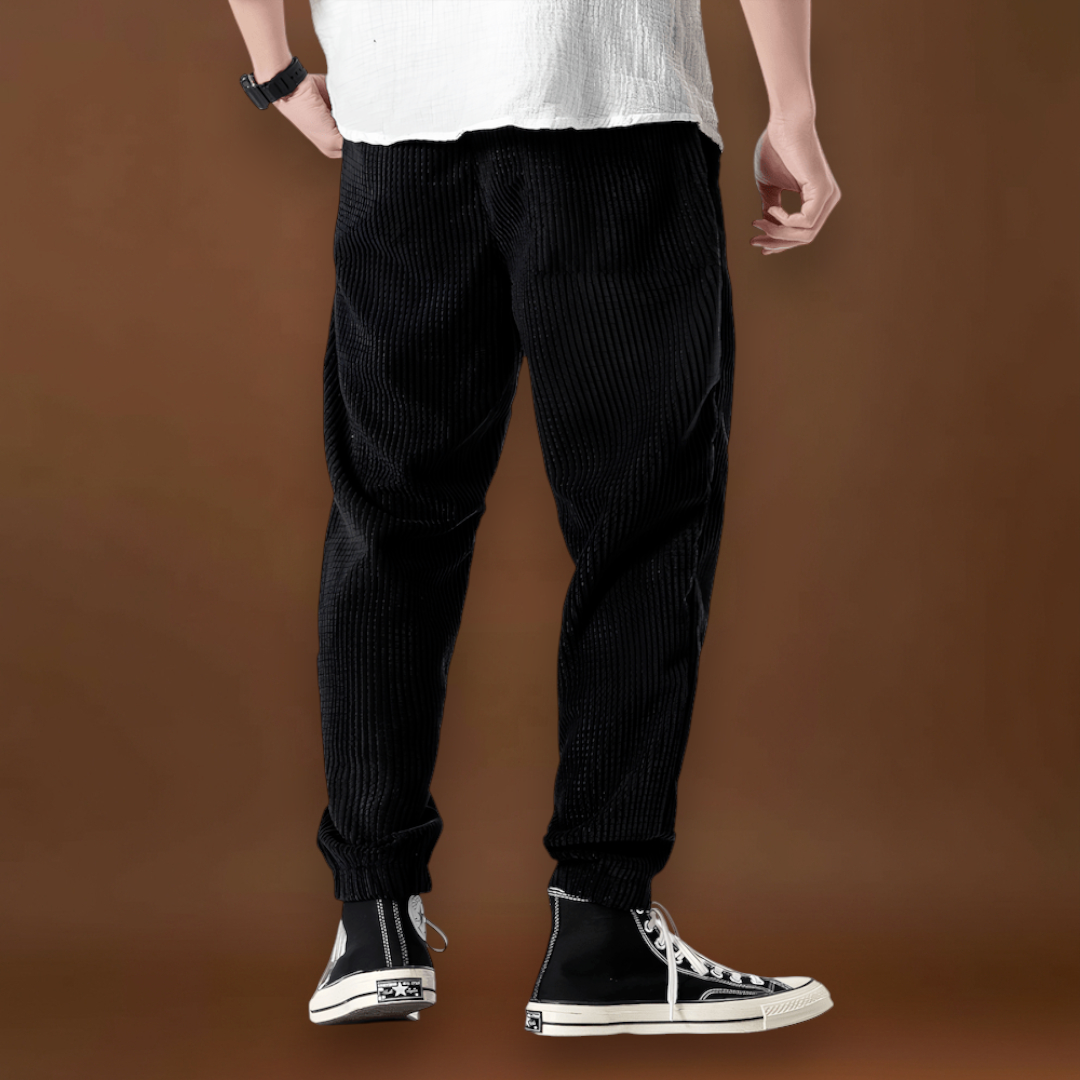 Jitsu - Calças de veludo às riscas Azul