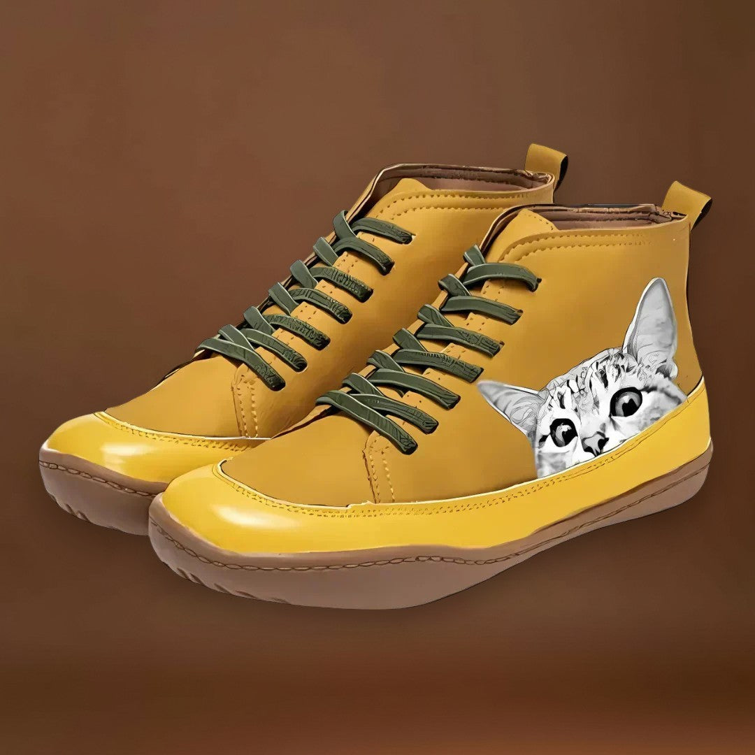 Felina - Botas de couro para amantes de gatos