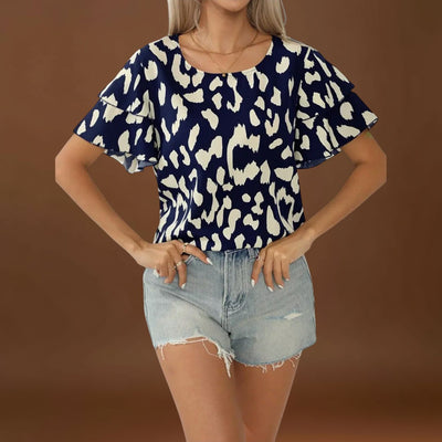 Carla - Blusa casual com decote redondo