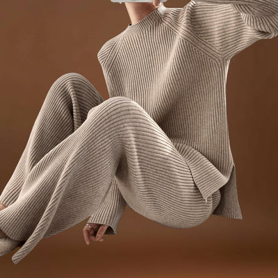 Albertina - Conjunto Cosy de Tricô Canelado de 2 Peças