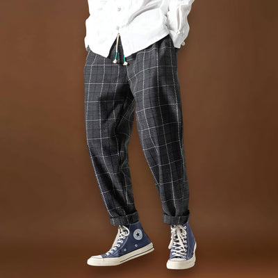 Kosei - Calças de algodão Conforto Castanho