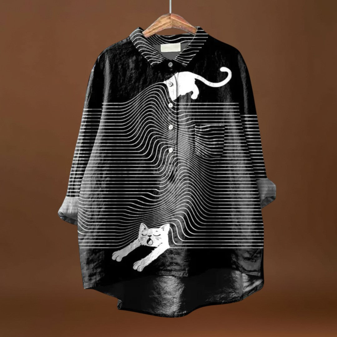 Elisabete - Camisa com padrões para senhora