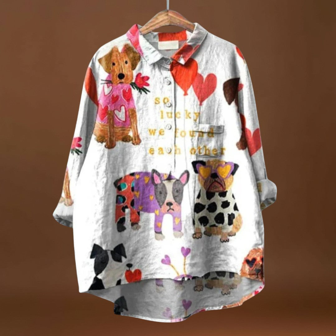 Elisabete - Camisa com padrões para senhora