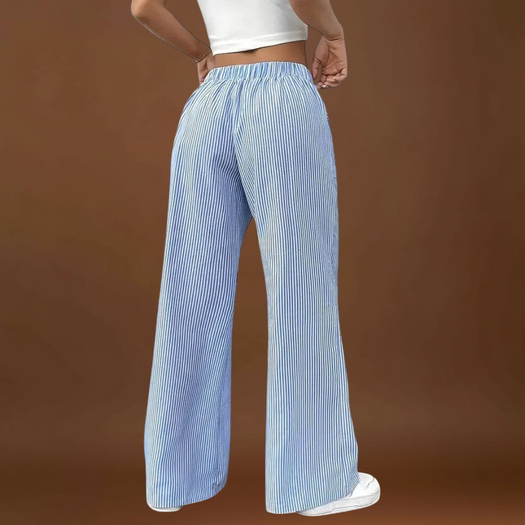 Maria - Calças largas confortáveis com detalhes elegantes