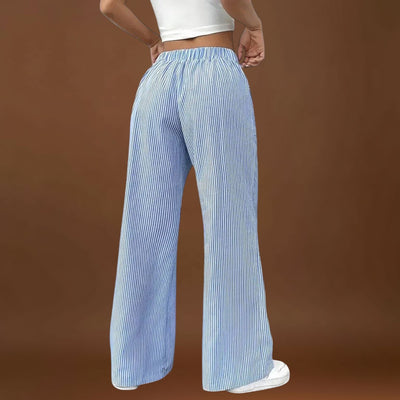 Maria - Calças largas confortáveis com detalhes elegantes