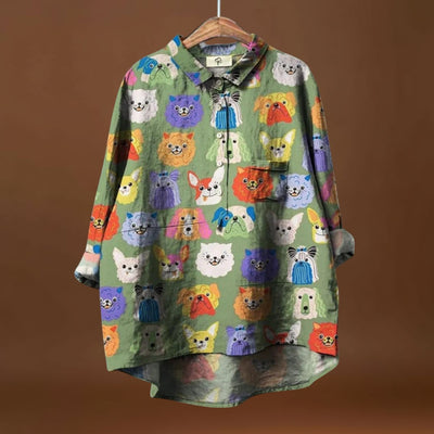 Elisabete - Camisa com padrões para senhora