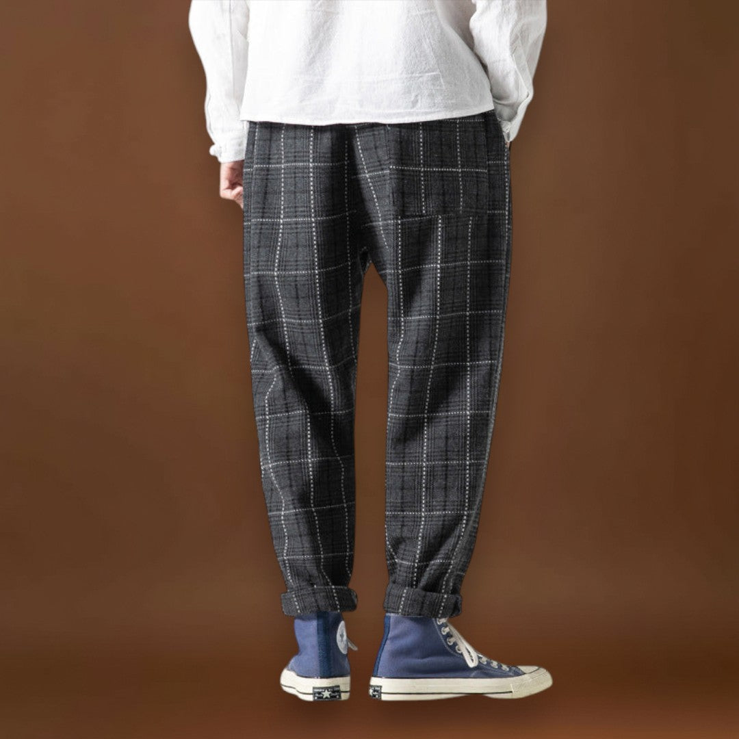 Kosei - Calças de algodão Conforto Castanho