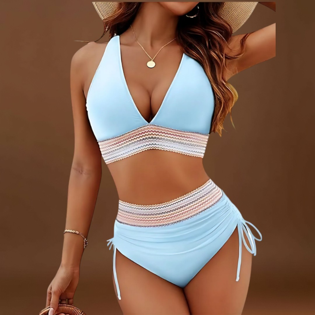 Vitória – Conjunto de biquíni de cintura alta com controlo da barriga