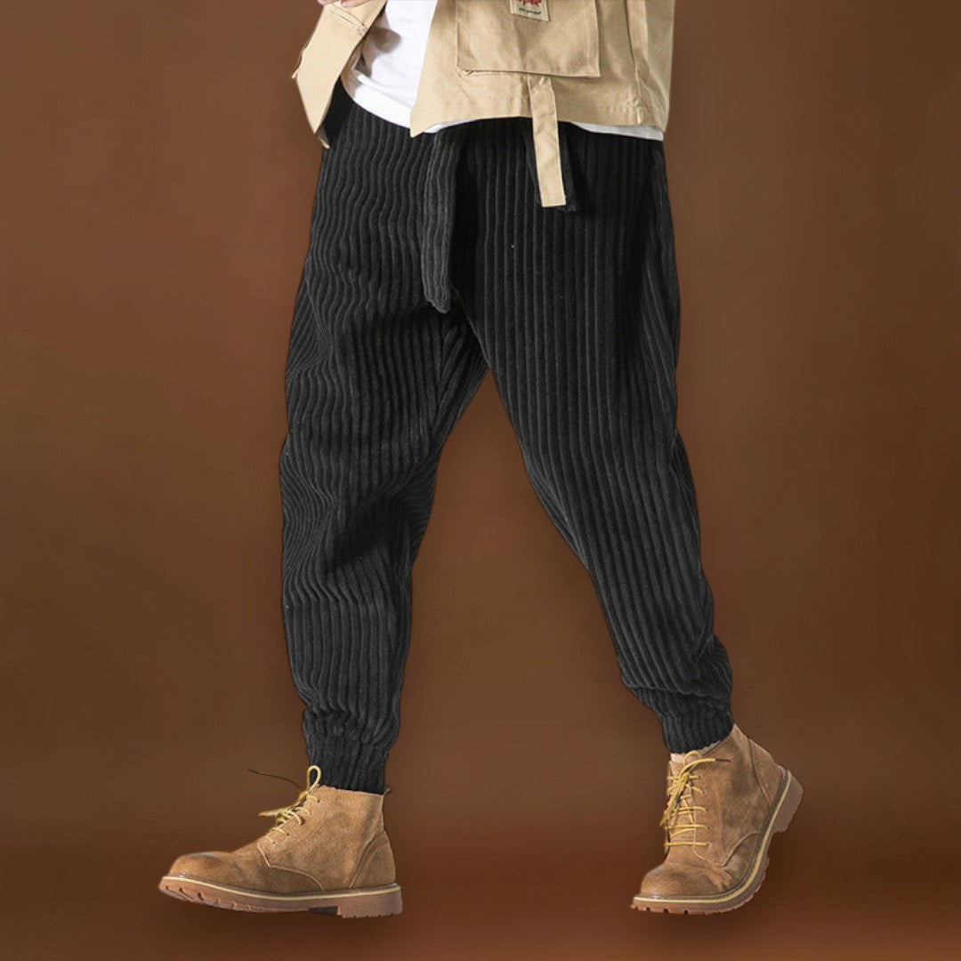 Keisuke - Calças de veludo camel