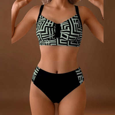 Helena - Biquíni elegante de duas peças com padrão