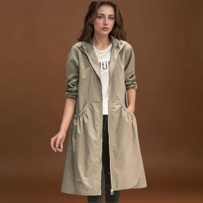 Roberta - Gabardina comprida para conforto