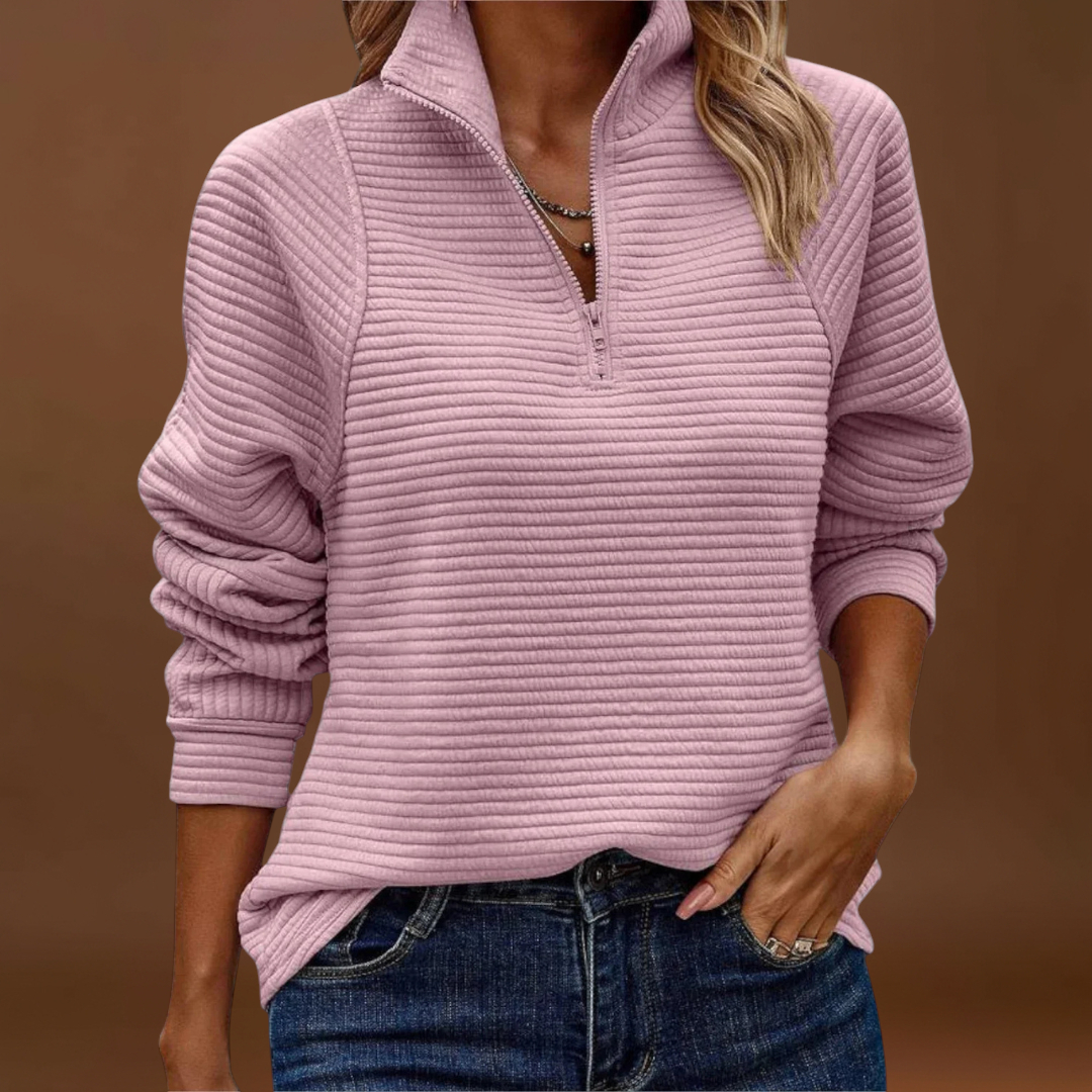 Bruna - Camisola elegante com meio fecho