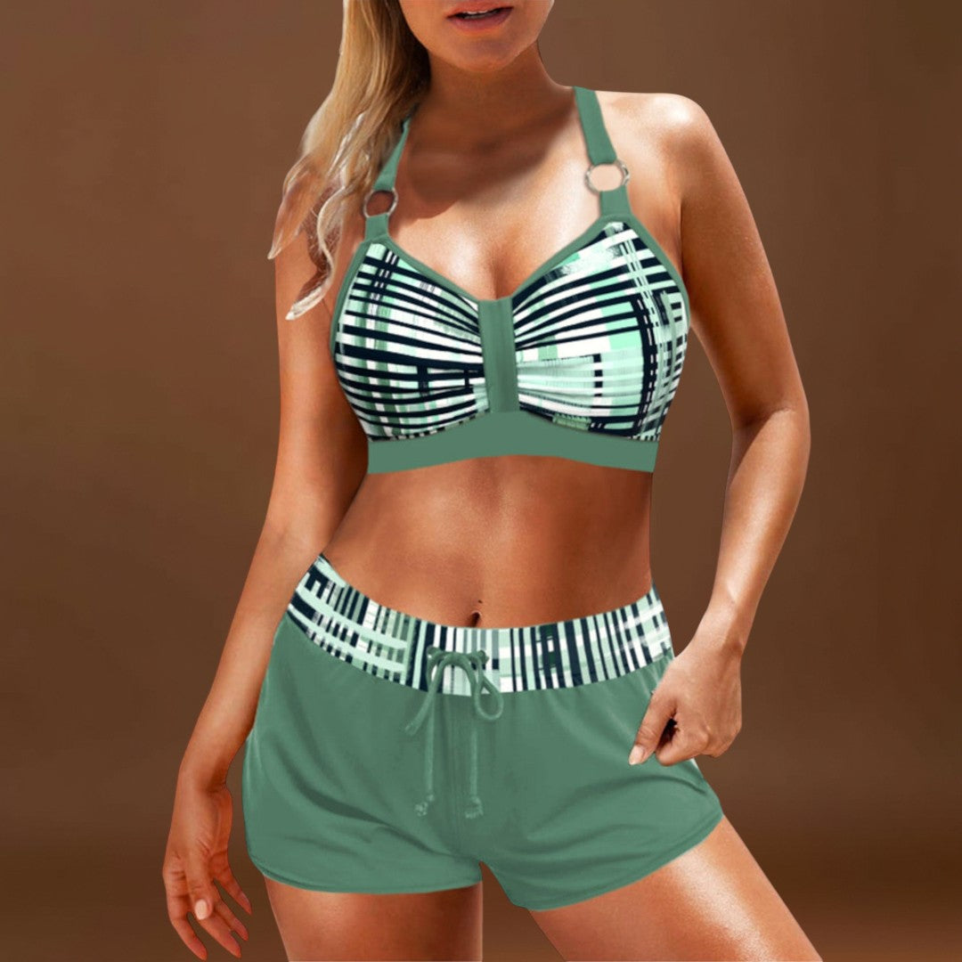 Juliana - Biquíni de cintura alta com nervuras