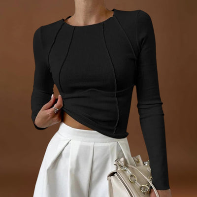 Mónica - Top confortável com mangas compridas