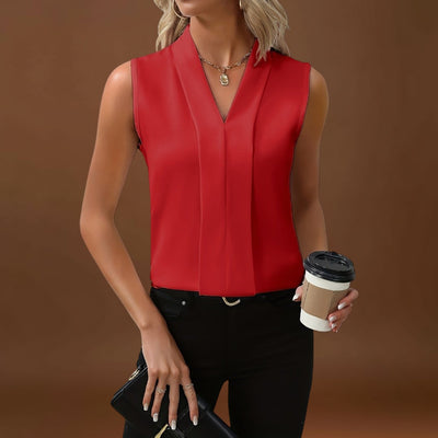 Julia - Blusa sem mangas com decote em V