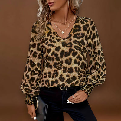 Susana - Blusa elegante com estampado de leopardo