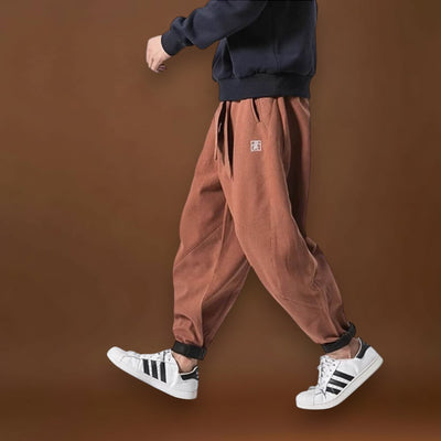 Akio - Calças de inverno azul-marinho com cintura alta