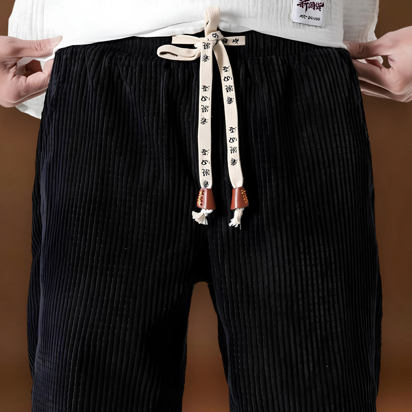 Jitsu - Calças de veludo às riscas Azul