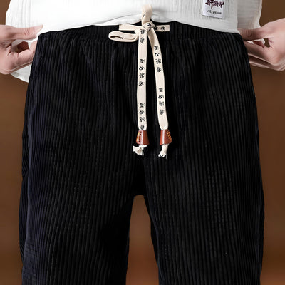 Jitsu - Calças de veludo às riscas Azul