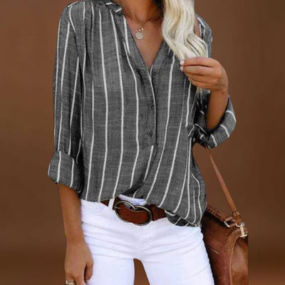 Débora - Blusa artesanal com riscas