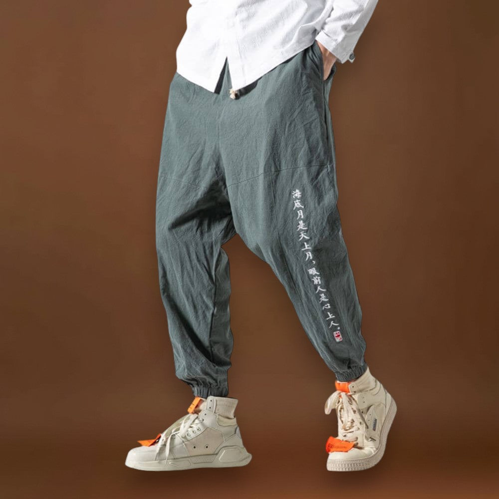 Shun - Calças japonesas confortáveis Verde