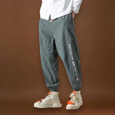 Shun - Calças japonesas confortáveis Preto