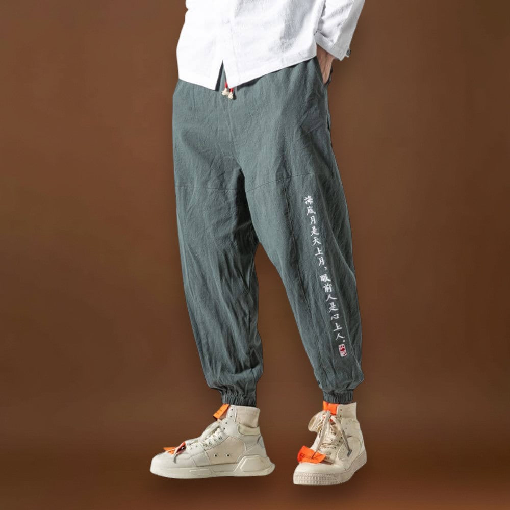 Shun - Calças japonesas confortáveis Verde