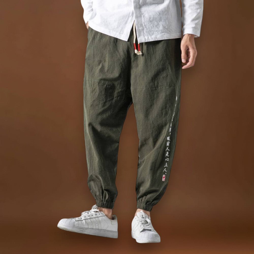 Shun - Calças japonesas cinzentas e confortáveis