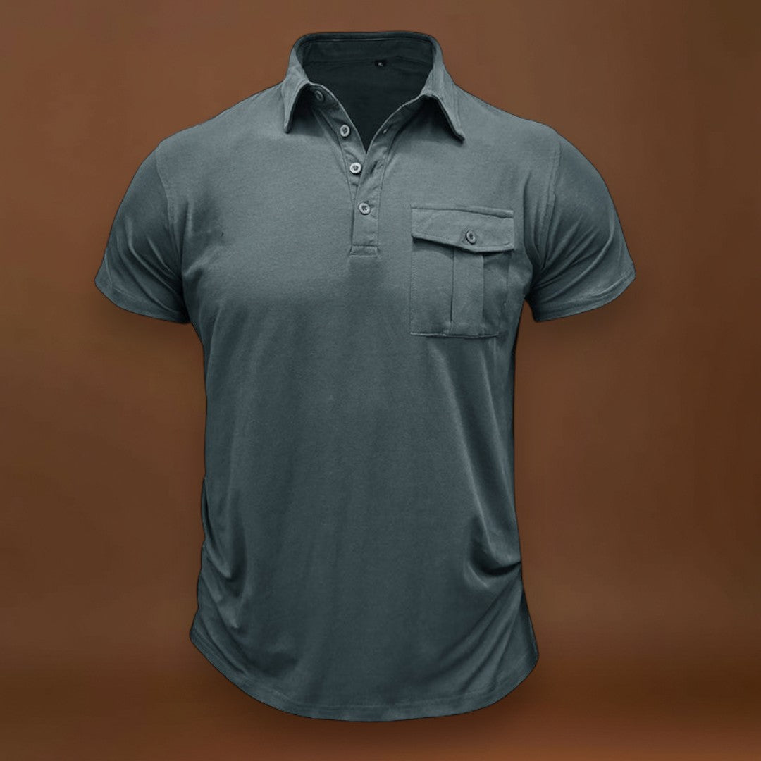 Camisa de algodão com bolsos