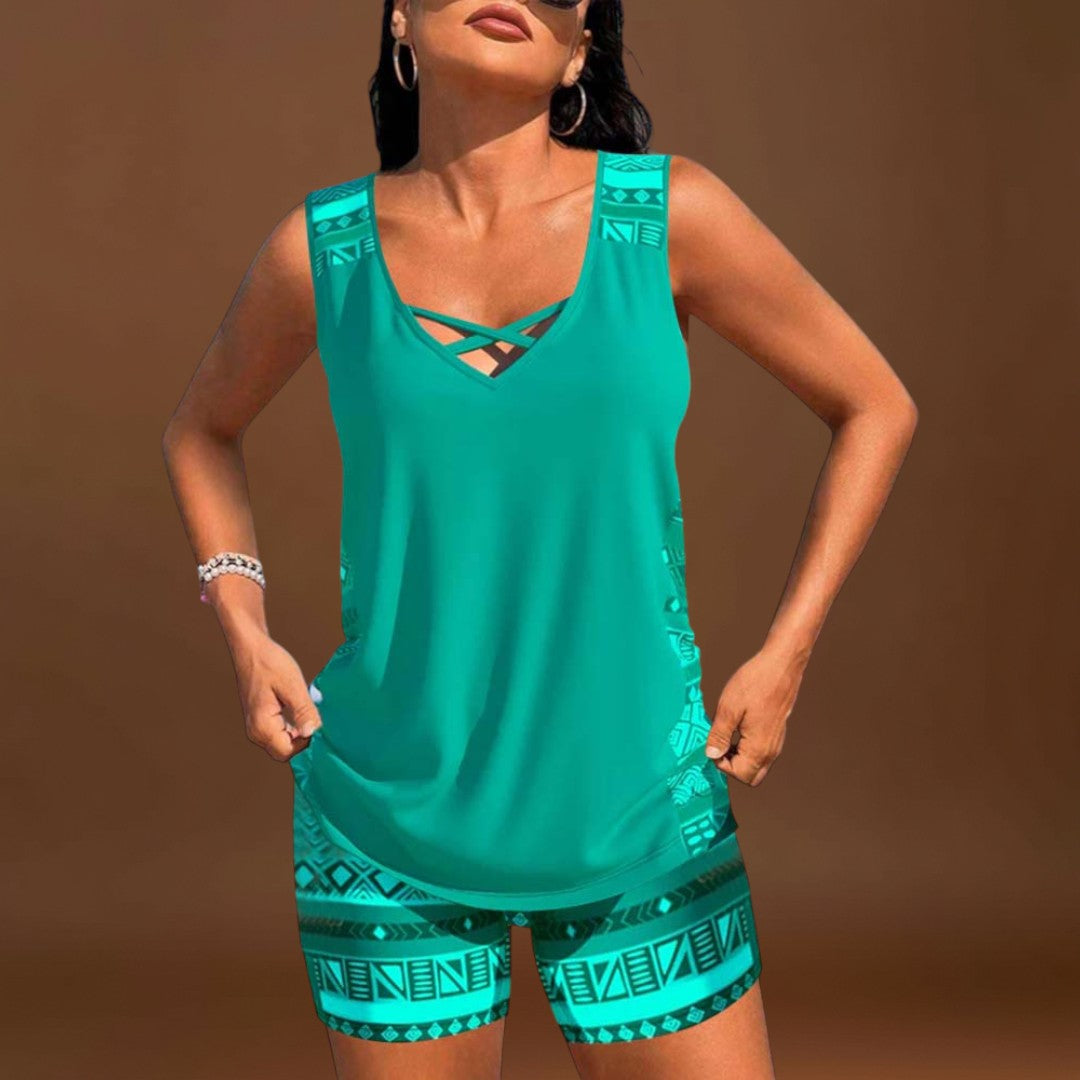 Márcia - Tankini com estampado geométrico