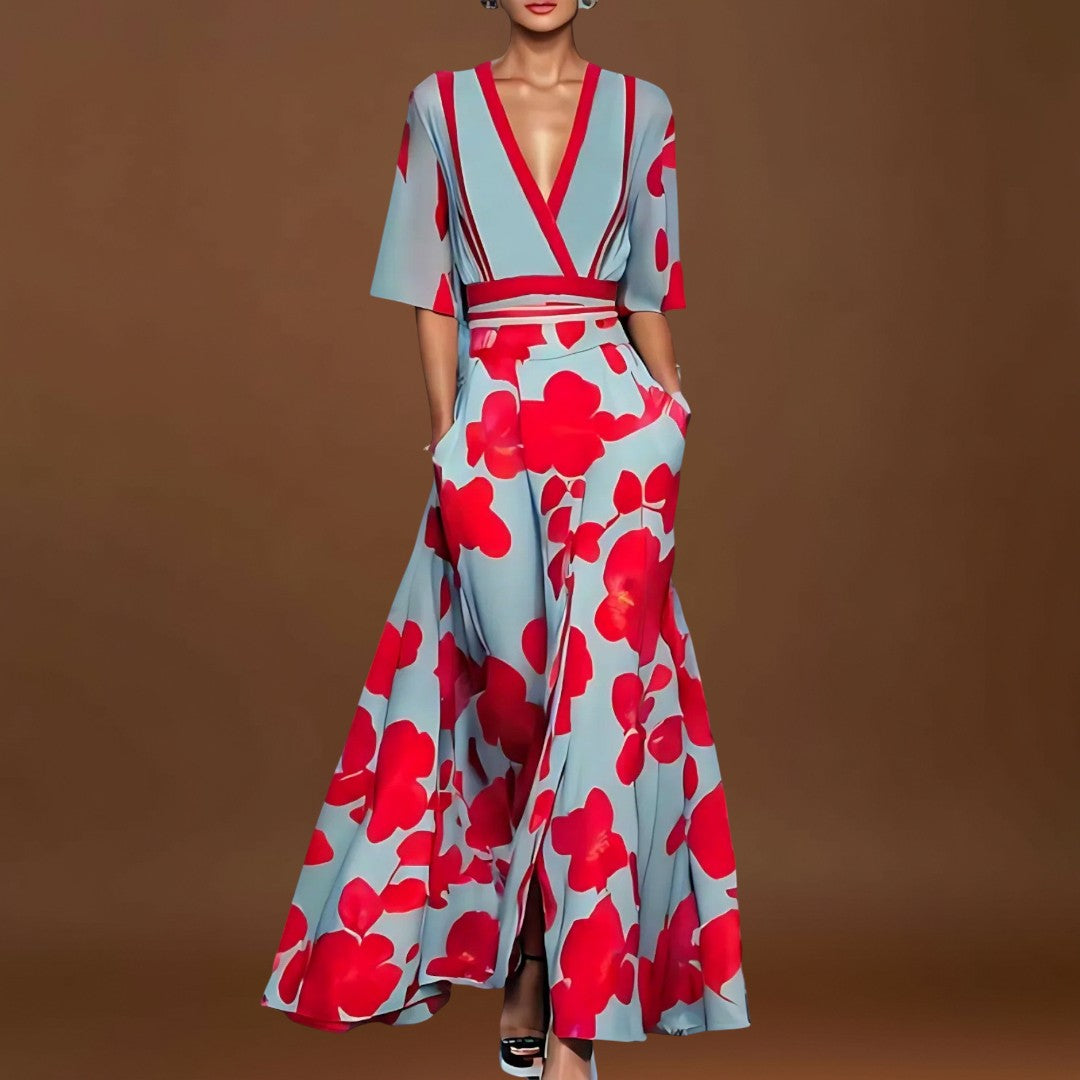 Isabela - Vestido elegante com motivos florais