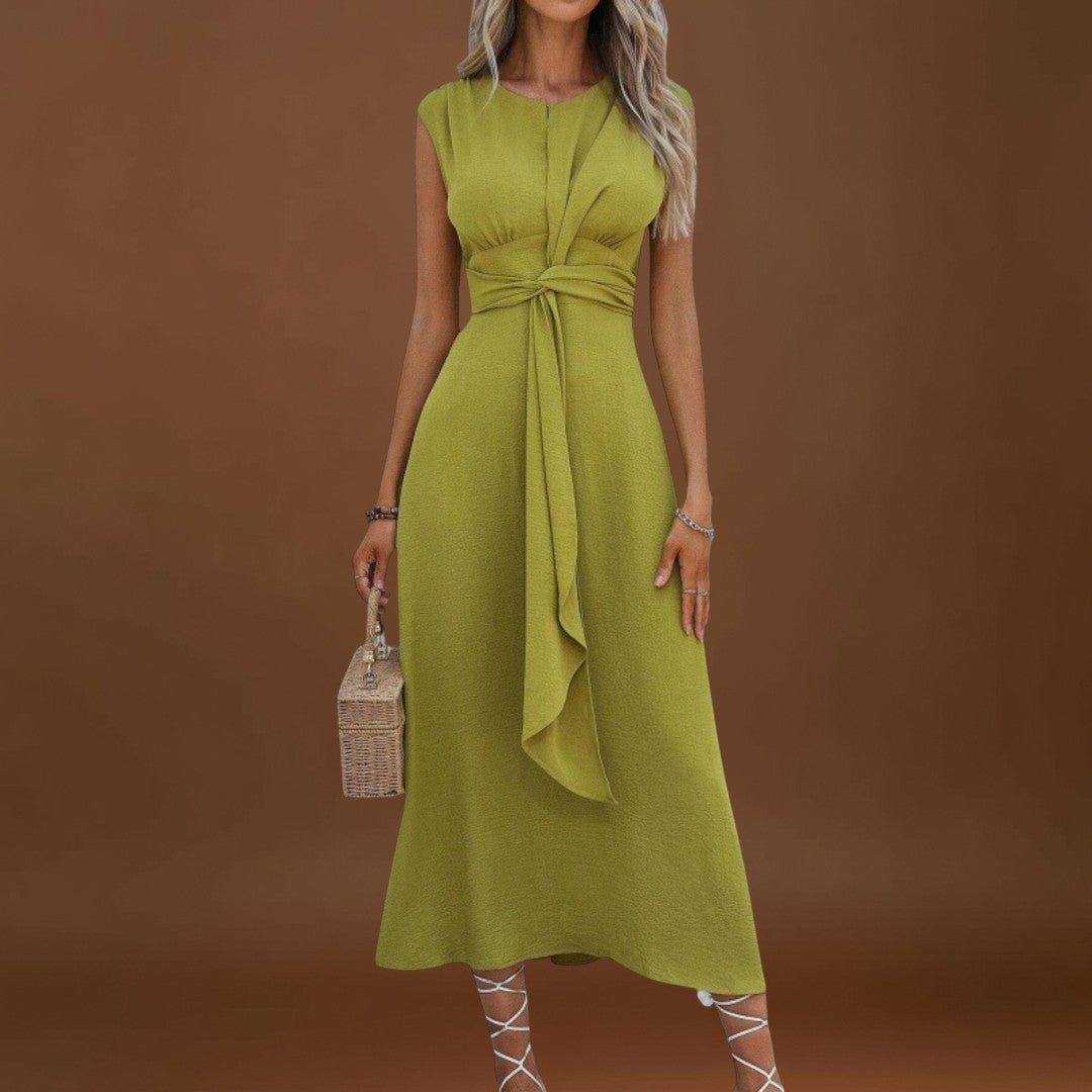 Emilia - Vestido maxi elegante sem mangas e gola redonda