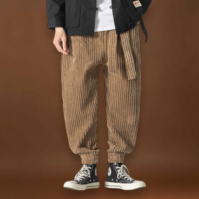 Keisuke - Calças de veludo camel