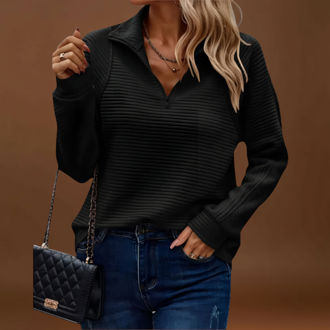 Bruna - Camisola elegante com meio fecho