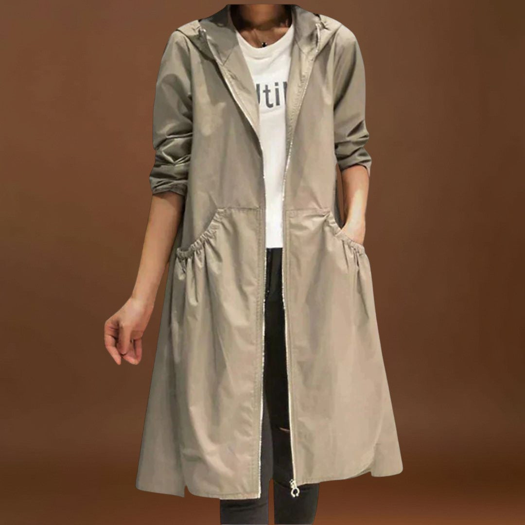 Roberta - Gabardina comprida para conforto