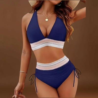 Vitória – Conjunto de biquíni de cintura alta com controlo da barriga