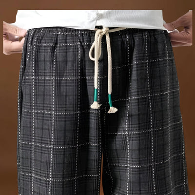 Kosei - Calças confortáveis de algodão cinzento