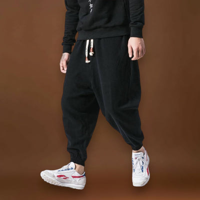 Shao - Calças harém de algodão confortáveis Vermelho