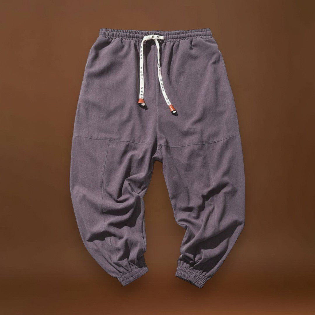 Shao - Calças harém de algodão confortáveis Vermelho