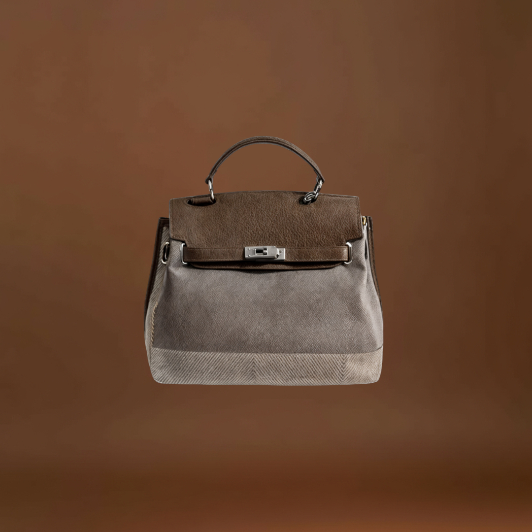 Emilia - Bolsa de lona em pele de vaca