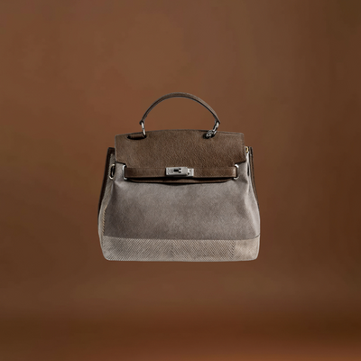 Emilia - Bolsa de lona em pele de vaca