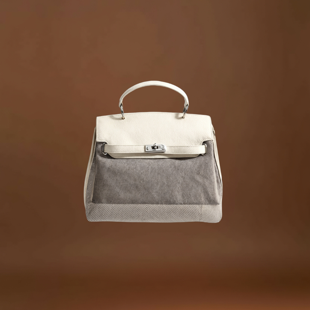 Emilia - Bolsa de lona em pele de vaca