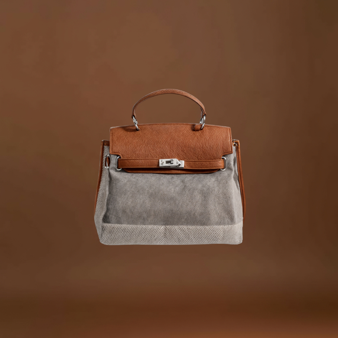 Emilia - Bolsa de lona em pele de vaca