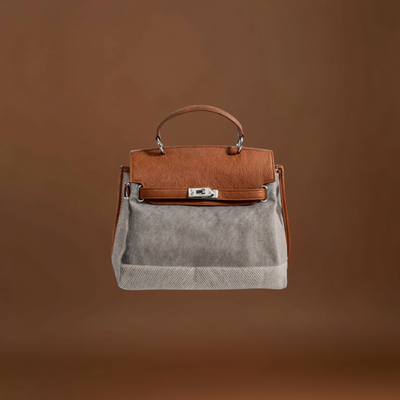 Emilia - Bolsa de lona em pele de vaca