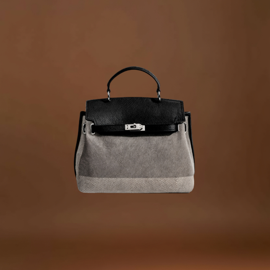 Emilia - Bolsa de lona em pele de vaca