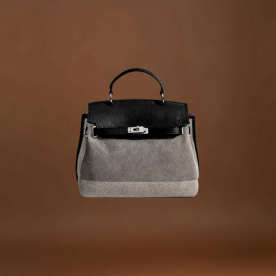 Emilia - Bolsa de lona em pele de vaca