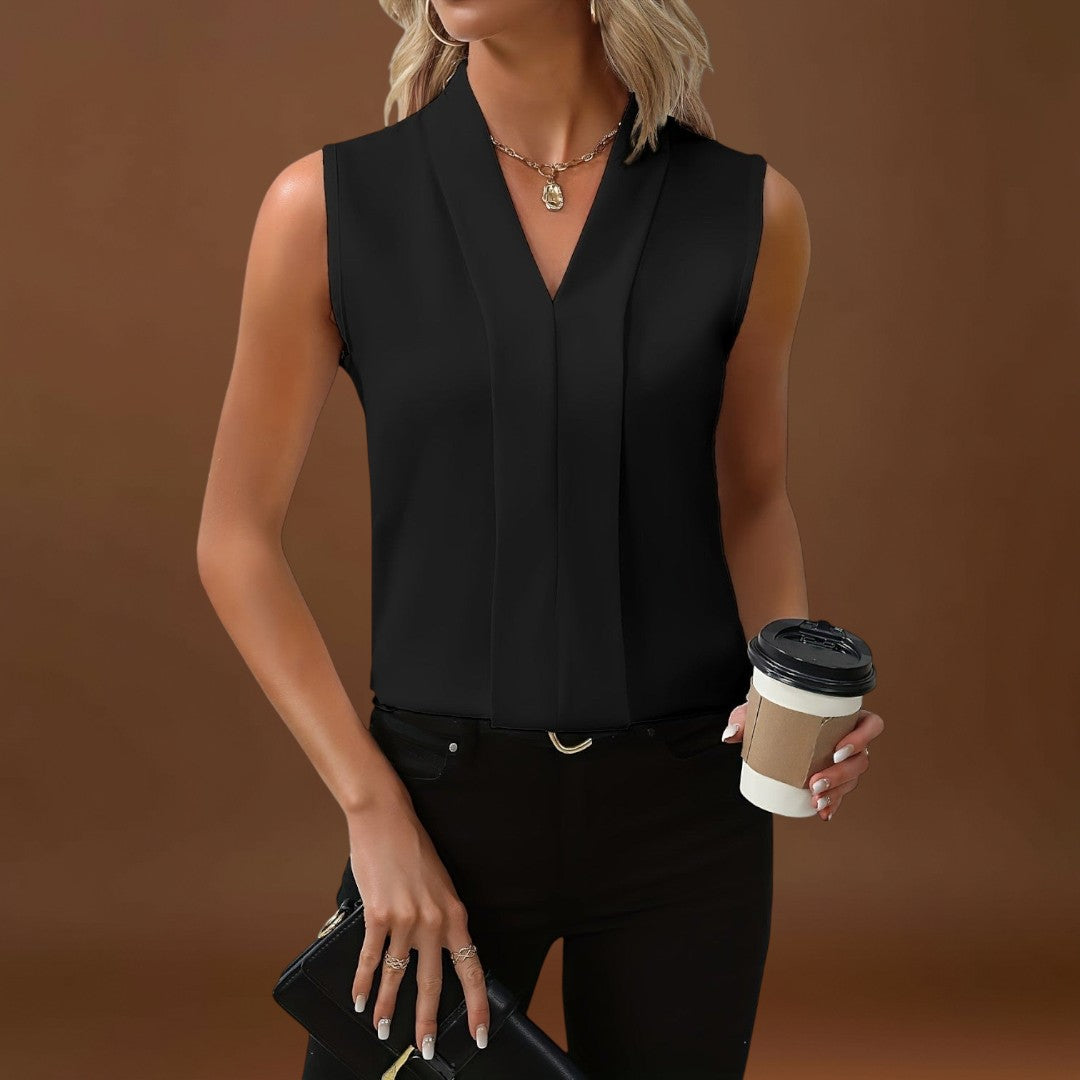 Julia - Blusa sem mangas com decote em V